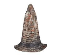 PHAYAH Bricks Pattern Hooded Cloak Cape Witch Halloween Costumes For Cosplay Costume Masquerade Women Men Robe S