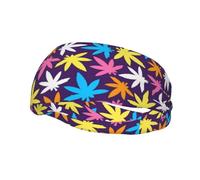 PHAYAH Bright Colorful Weed Pattern pattern Sports headband suitable for running yoga basketball elastic moisture band