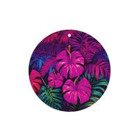 Phayah Brightly Colored Leaves Pattern Lavender Scent Car Air Freshener Round Shape Card Hanging Hanging Scented Card 6 Pcs For Cars Closet Drawer