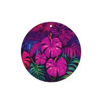Phayah Brightly Colored Leaves Pattern Lavender Scent Car Air Freshener Round Shape Card Hanging Hanging Scented Card 4 Pcs For Cars Closet Drawer