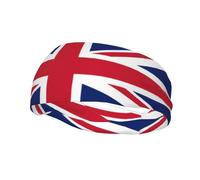 Phayah British Flag Pattern Sports Headband Moisture Wicking Sweatband For Men Women Running Cycling Yoga Fitness Workout
