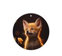 Phayah Brown Fox Pattern Lavender Scent Car Air Freshener Round Shape Card Hanging Hanging Scented Card 6 Pcs For Cars Closet Drawer