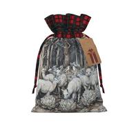 PHAYAH Bunch Of Alpacas Christmas Drawstring Burlap Gift Bag Candy Bag, Storage Bag Suitable For Christmas, Birthday Party