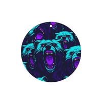 Phayah Bunch Of Roaring Bears Pattern Lavender Scent Car Air Freshener Round Shape Card Hanging Hanging Scented Card 6 Pcs For Cars Closet Drawer