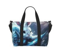 Phayah Bunny Warrior Travel Duffle Bag Weekender Overnight Gym Tote for Women Girls Shoulder Bag Workout Water Resistant