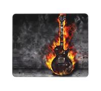Phayah Burning Guitar Pattern Mouse Pads, Portable Wireless Mouse Pad, Non-Slip Rubber Base Laptop Mousepad Smooth Surface for Office & Travel 10 X 12 Inch