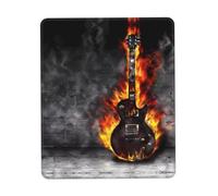 Phayah Burning Guitar Pattern Mouse Pads, Portable Wireless Mouse Pad, Non-Slip Rubber Base Laptop Mousepad Smooth Surface for Office & Travel 10 X 12 Inch