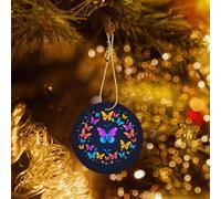 Phayah Butterflies Form A Circle Pattern Christmas Tree Decoration Round Ceramics Ornaments Suitable For New Year Home For Gatherings