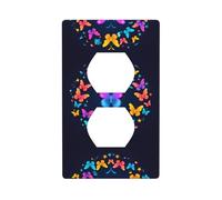 Phayah Butterflies Form A Circle Pattern Outlet Covers Plate Receptacle Duplex Light Switch Cover Plate for Kitchen Bathroom Bedroom Farmhouse Decor