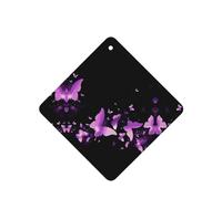 Phayah Butterfly Purple Pattern Lavender Scent Car Air Freshener Square Card Hanging Hanging Scented Card 4 Pcs For Cars Closet Shoe