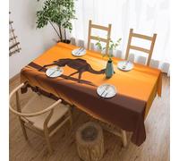 PHAYAH Camel in The Dusk Pattern Rectangle Laciness Tablecloth 54 X 72 in Party Table Cover with for Restaurant, Picnic, Buffet Indoor Outdoor Dining