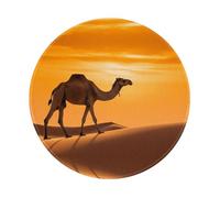 PHAYAH Camel in The Dusk Pattern Round Mouse Pad for Desk Wireless Mouse Laptop Gaming Computer Travel Work Office Supplies 7.9 X 7.9 in