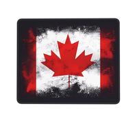 PHAYAH Canadian Flag Pattern Mouse Pad with Anti-Fray Stitching with Non-Slip Rubber Base, Gaming Mouse Mat for Laptop, Office & Home 7.9 X 9.5 in