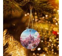 Phayah Candy And Magic Pattern Christmas Tree Decoration Round Ceramics Ornaments Suitable For New Year Home For Gatherings