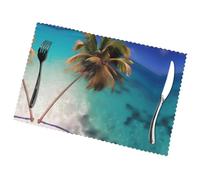 Phayah Caribbean Islands Table Placemats (Set Of 6) 12x18 Inches, Suitable For Parties, Restaurant Decorations, Holiday Banquets.