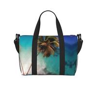 Phayah Caribbean Islands Travel Duffel Bag,Sports Tote Gym Bag,Shoulder Weekender Overnight Bag For Women, Black, One Size, Black, One Size