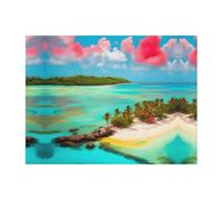 PHAYAH Caribbean Scenery Throw Blanket 40" X 30" Fluffy Large Big Blanket Flannel Blankets for Sofa Couch Bed