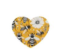 Phayah Cartoon Bee Pattern Lavender Scent Car Aroma Heart Shape Hanging Fragrance Tablet Car Interior Fragrance Freshener 4p