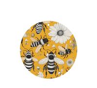 Phayah Cartoon Bee Pattern Lavender Scent Car Aroma Round Shape Hanging Fragrance Tablet Car Interior Fragrance Freshener 6p