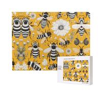 Phayah Cartoon Bee Puzzles 500 Piece for Jigsaw Puzzle Wooden Puzzle for Family Friend Home Decor Wall Art 20.4 X 15 in