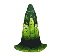 PHAYAH Cartoon Caterpillar Pattern Hooded Cloak Cape Witch Halloween Costumes For Cosplay Costume Masquerade Women Men Robe S