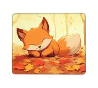 PHAYAH Cartoon Fox Pattern Mouse Pad Waterproof Surface & Non-Slip Rubber Base with Stitched Edges Gaming Mouse Mat for Laptop 10 X 12 Inch
