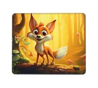 PHAYAH Cartoon Happy Fox Pattern Mouse Pad Designs,Portable Office Non-Slip Rubber Base Wireless Mouse Pad For Gaming Mat For Laptop, Office Home 7.9 X 9.5 In