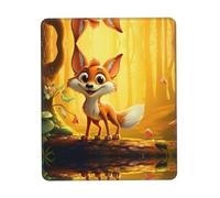 Phayah Cartoon Happy Fox Pattern Mouse Pad Designs,Portable Office Non-Slip Rubber Base Wireless Mouse Pad for Gaming Mat for Laptop, Office Home 7 X 8.6 in