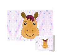 Phayah Cartoon Horse Head Puzzles 300 Piece for Jigsaw Puzzle Wooden Puzzle for Family Friend Home Decor Wall Art 15.7 X 11in
