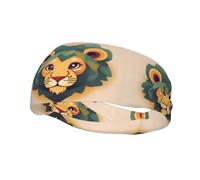 Phayah Cartoon Lion Pattern Headbands Women Men Sweatband Sports Headband For Running, Cycling, Yoga Gym, Working Out