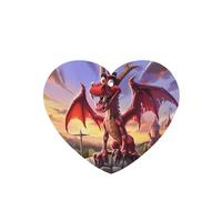Phayah Cartoon Red Dragon Pattern Lavender Scent Car Air Freshener Heart Shape Card Hanging Hanging Scented Card 4 Pcs For Cars Closet Drawer