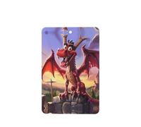 Phayah Cartoon Red Dragon Pattern Lavender Scent Car Air Freshener Rectangle Card Hanging Hanging Scented Card 6 Pcs For Cars Closet Drawer