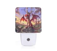 Phayah Cartoon Red Dragon Pattern Night Light Lamp with Dusk to Dawn Sensor Led Lamp for Corridors Bedrooms Children's Rooms Stairs