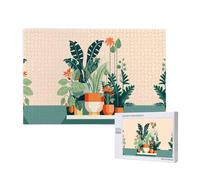 Phayah Cartoon Small Green Plant Puzzles For Adults 1000 Pieces For Home Decor Children'S Intelligence Development Toys 29.5 X 19.7"