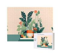Phayah Cartoon Small Green Plant Puzzles For Adults 500 Pieces For Home Decor Children'S Intelligence Development Toys 20.4 X 15"