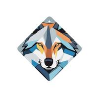 Phayah Cartoon Wolf Head Pattern Lavender Scent Car Air Freshener Square Card Hanging Hanging Scented Card 6 Pcs For Cars Closet Drawer