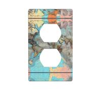 Phayah Cartoon World Map Pattern Decorative Outlet Covers Receptacle Duplex Light Switch Plate Single Dual Plug Covers