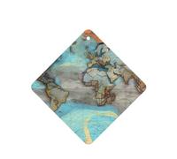 Phayah Cartoon World Map Pattern Lavender Scent Car Aroma Square Hanging Fragrance Tablet Car Interior Fragrance Freshener 6p