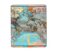 Phayah Cartoon World Map Pattern Mouse Pad Waterproof Surface & Non-Slip Rubber Base with Stitched Edges Gaming Mouse Mat for Laptop 8.3 X 10.3 in