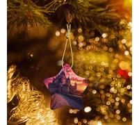 Phayah Castle At Sunset Pattern Christmas Tree Decoration Star Ceramics Ornaments Suitable For New Year Home For Gatherings
