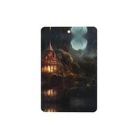 Phayah Castle In The Forest Pattern Lavender Scent Car Air Freshener Rectangle Card Hanging Hanging Scented Card 6 Pcs For Cars Closet Drawer