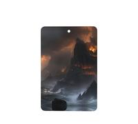 Phayah Castle In The Waves Pattern Lavender Scent Car Air Freshener Rectangle Card Hanging Hanging Scented Card 4 Pcs For Cars Closet Drawer