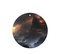 Phayah Castle In The Waves Pattern Lavender Scent Car Air Freshener Round Shape Card Hanging Hanging Scented Card 4 Pcs For Cars Closet Drawer