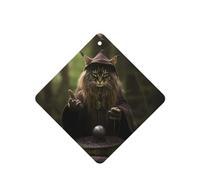 Phayah Cat Divination Pattern Lavender Scent Car Air Freshener Square Card Hanging Hanging Scented Card 4 Pcs For Cars Closet Drawer