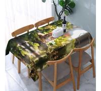 PHAYAH Cat In The Garden Pattern Rectangle Tablecloth 54x72in, Resistant For Restaurant, Picnic, Indoor And Outdoor Decoration Table Cover