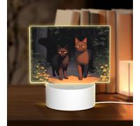 Phayah Cat Out of The Shadows Pattern 3D Led Light Lamp USB Cable Adjustable 3 Modes Base Show Stand for Christmas Room Restaurant Bar Shop