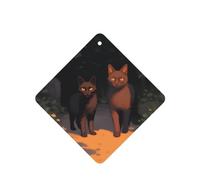 Phayah Cat Out Of The Shadows Pattern Lavender Scent Car Air Freshener Square Card Hanging Hanging Scented Card 6 Pcs For Cars Closet Drawer