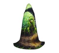 PHAYAH Caterpillar Pattern Hooded Cloak Cape Witch Halloween Costumes For Cosplay Costume Masquerade Women Men Robe S