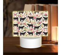 PHAYAH Cattle Farm Sanctuary Pattern Acrylic Night Light with USB Port Touch Switch Birthday Thanksgiving Presents for Family Friends
