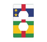 Phayah Central African Flag Pattern Duplex Receptacle Outlet Wall Plate Standard Size Polycarbonate Thermoplastic Dual Plug Covers